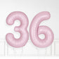 Inflated Baby Pink Foil Number Balloon