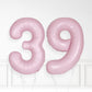 Inflated Baby Pink Foil Number Balloon