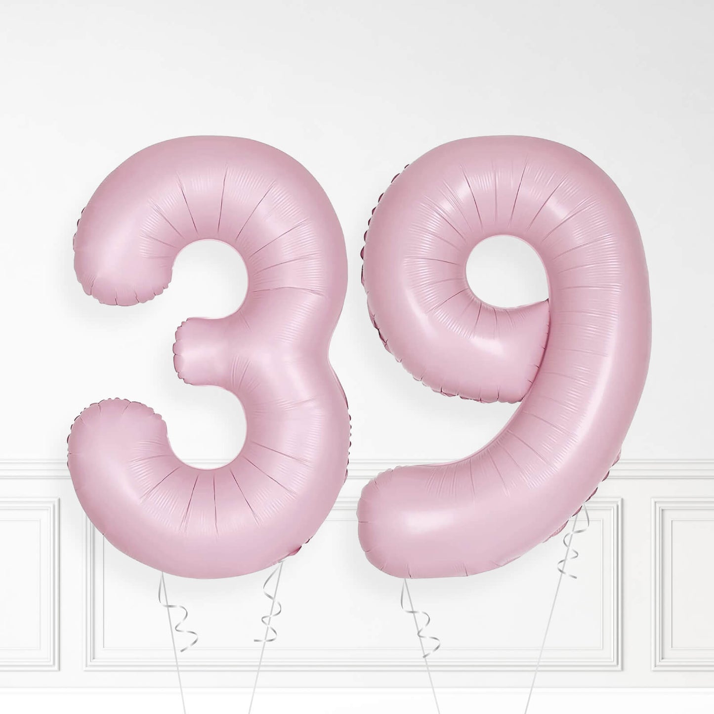 Inflated Baby Pink Foil Number Balloon
