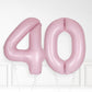 Inflated Baby Pink Foil Number Balloon