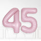 Inflated Baby Pink Foil Number Balloon
