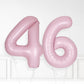 Inflated Baby Pink Foil Number Balloon
