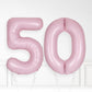 Inflated Baby Pink Foil Number Balloon