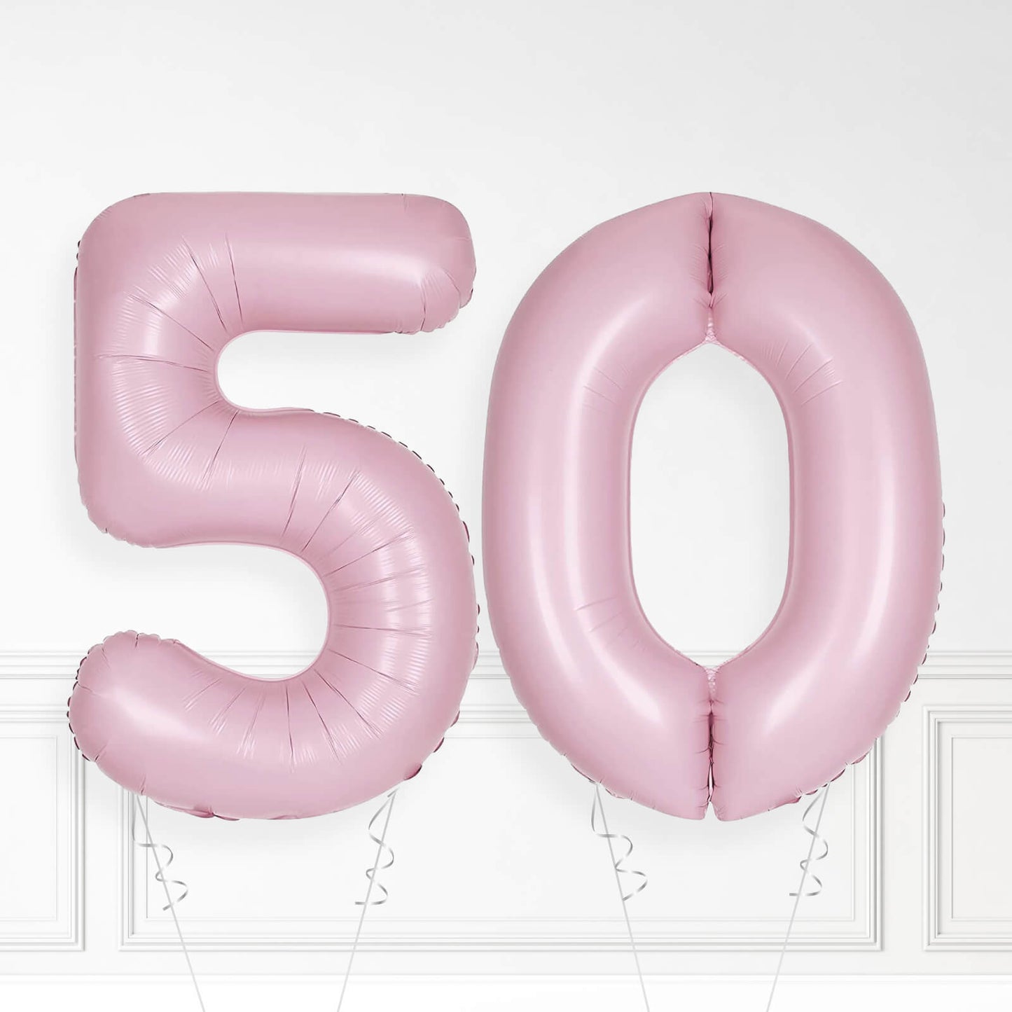 Inflated Baby Pink Foil Number Balloon