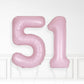 Inflated Baby Pink Foil Number Balloon