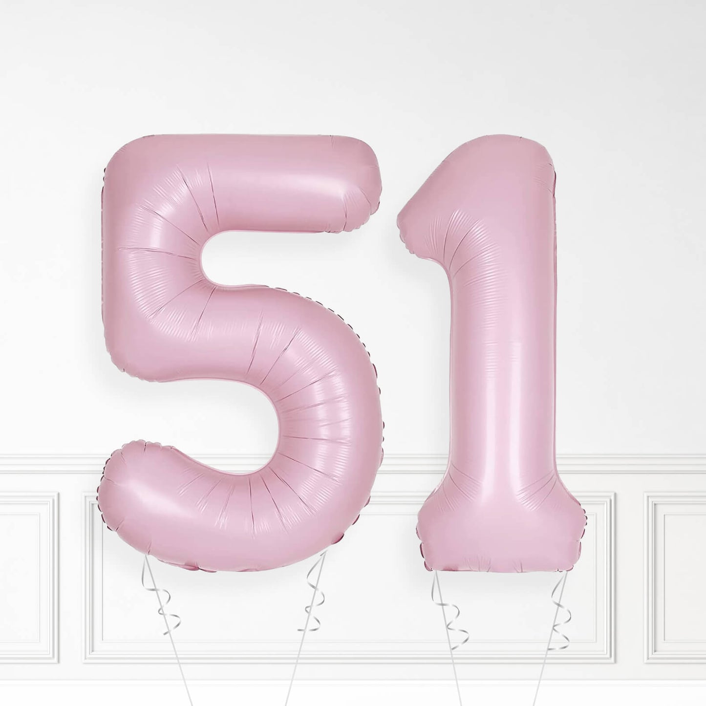 Inflated Baby Pink Foil Number Balloon