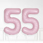 Inflated Baby Pink Foil Number Balloon