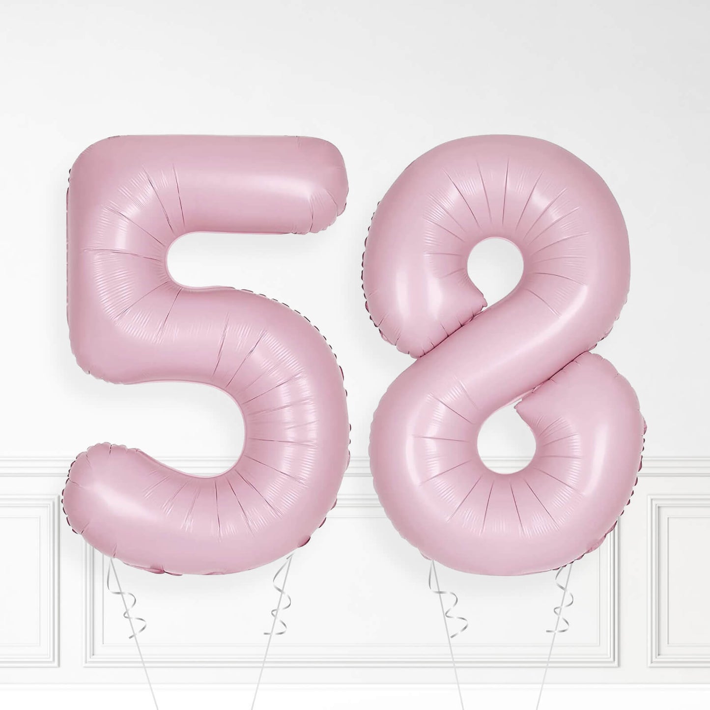 Inflated Baby Pink Foil Number Balloon