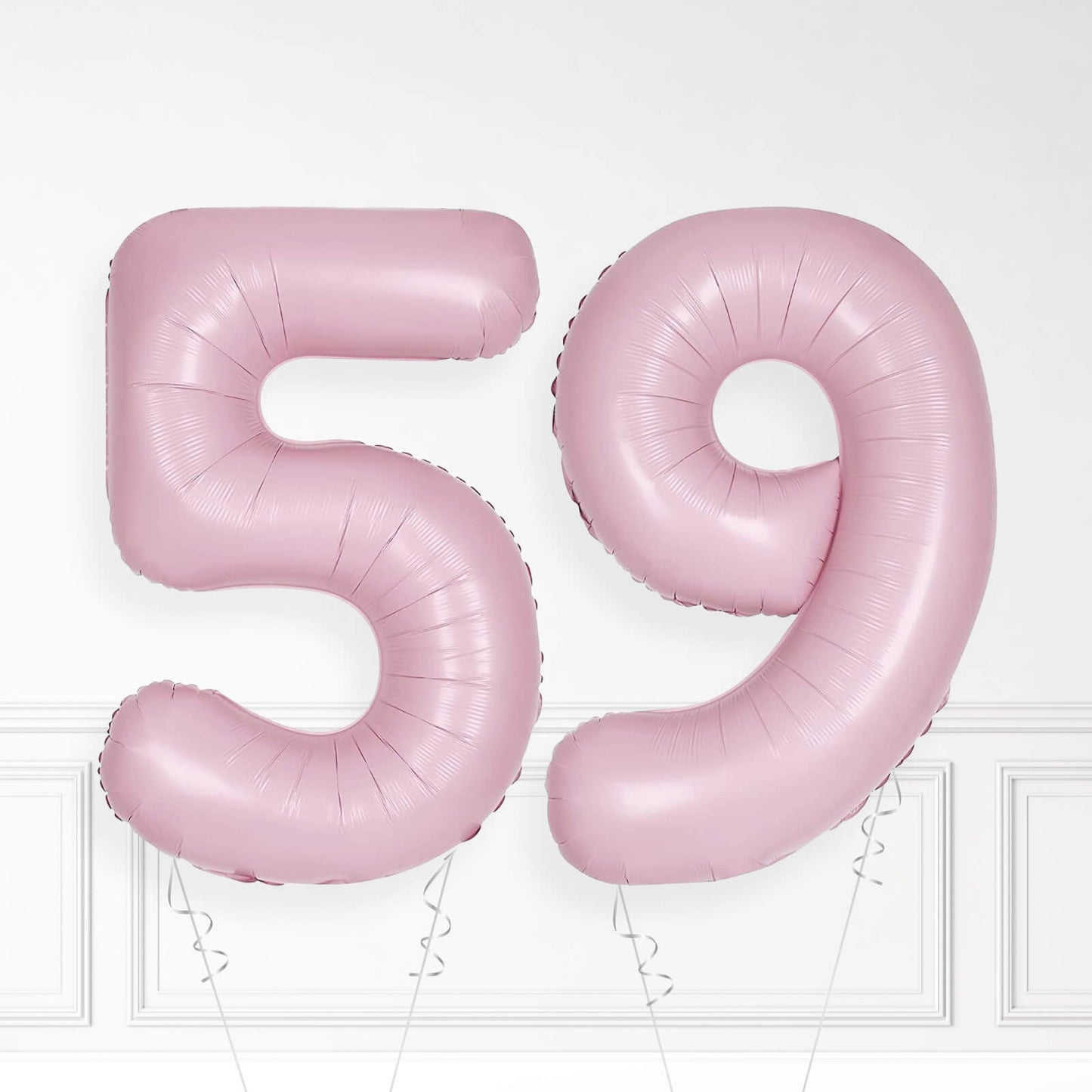 Inflated Baby Pink Foil Number Balloon