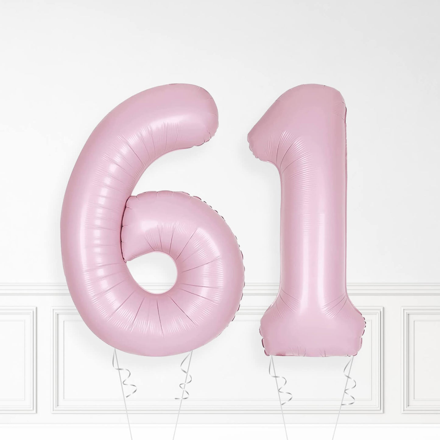 Inflated Baby Pink Foil Number Balloon