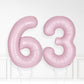 Inflated Baby Pink Foil Number Balloon