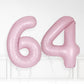 Inflated Baby Pink Foil Number Balloon