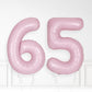 Inflated Baby Pink Foil Number Balloon