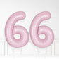 Inflated Baby Pink Foil Number Balloon