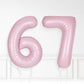 Inflated Baby Pink Foil Number Balloon