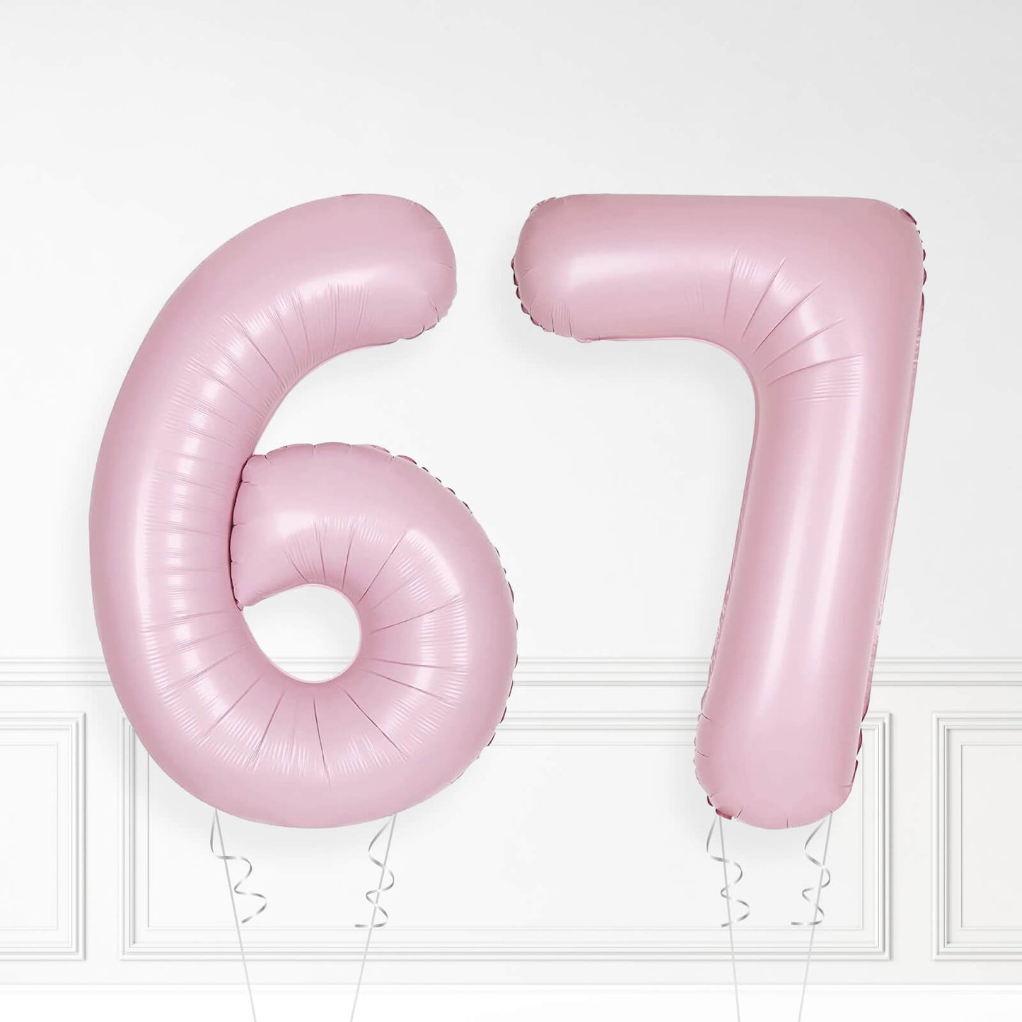 Inflated Baby Pink Foil Number Balloon