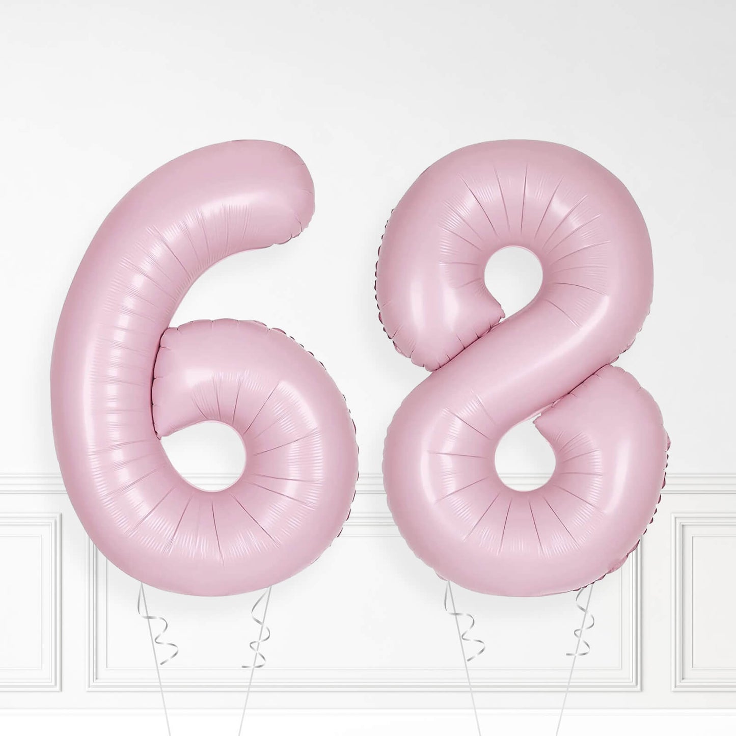 Inflated Baby Pink Foil Number Balloon