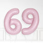 Inflated Baby Pink Foil Number Balloon
