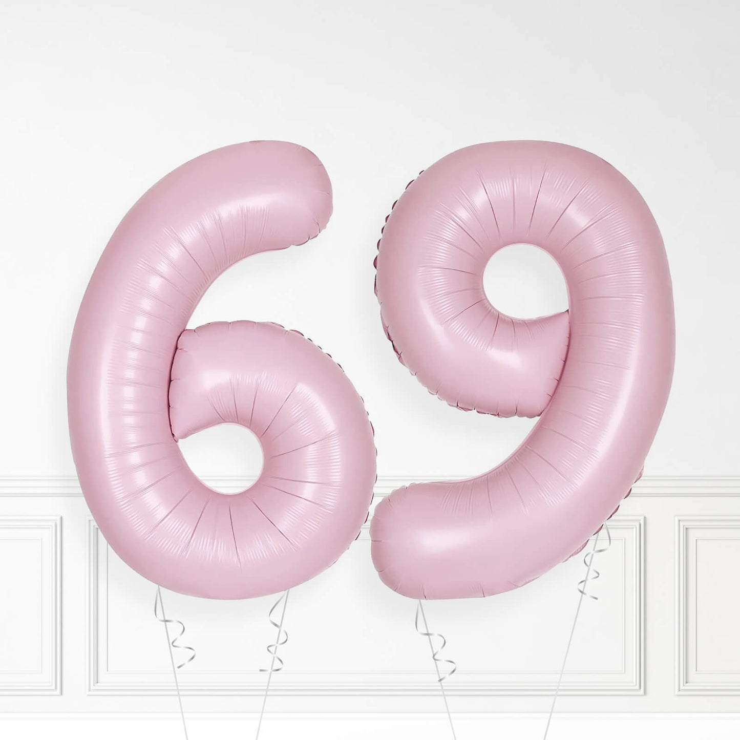 Inflated Baby Pink Foil Number Balloon