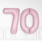 Inflated Baby Pink Foil Number Balloon