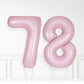 Inflated Baby Pink Foil Number Balloon