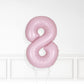 Inflated Baby Pink Foil Number Balloon