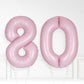 Inflated Baby Pink Foil Number Balloon