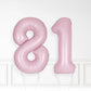Inflated Baby Pink Foil Number Balloon