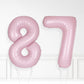 Inflated Baby Pink Foil Number Balloon