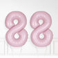 Inflated Baby Pink Foil Number Balloon