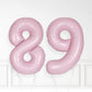 Inflated Baby Pink Foil Number Balloon