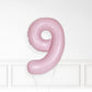 Inflated Baby Pink Foil Number Balloon