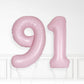 Inflated Baby Pink Foil Number Balloon