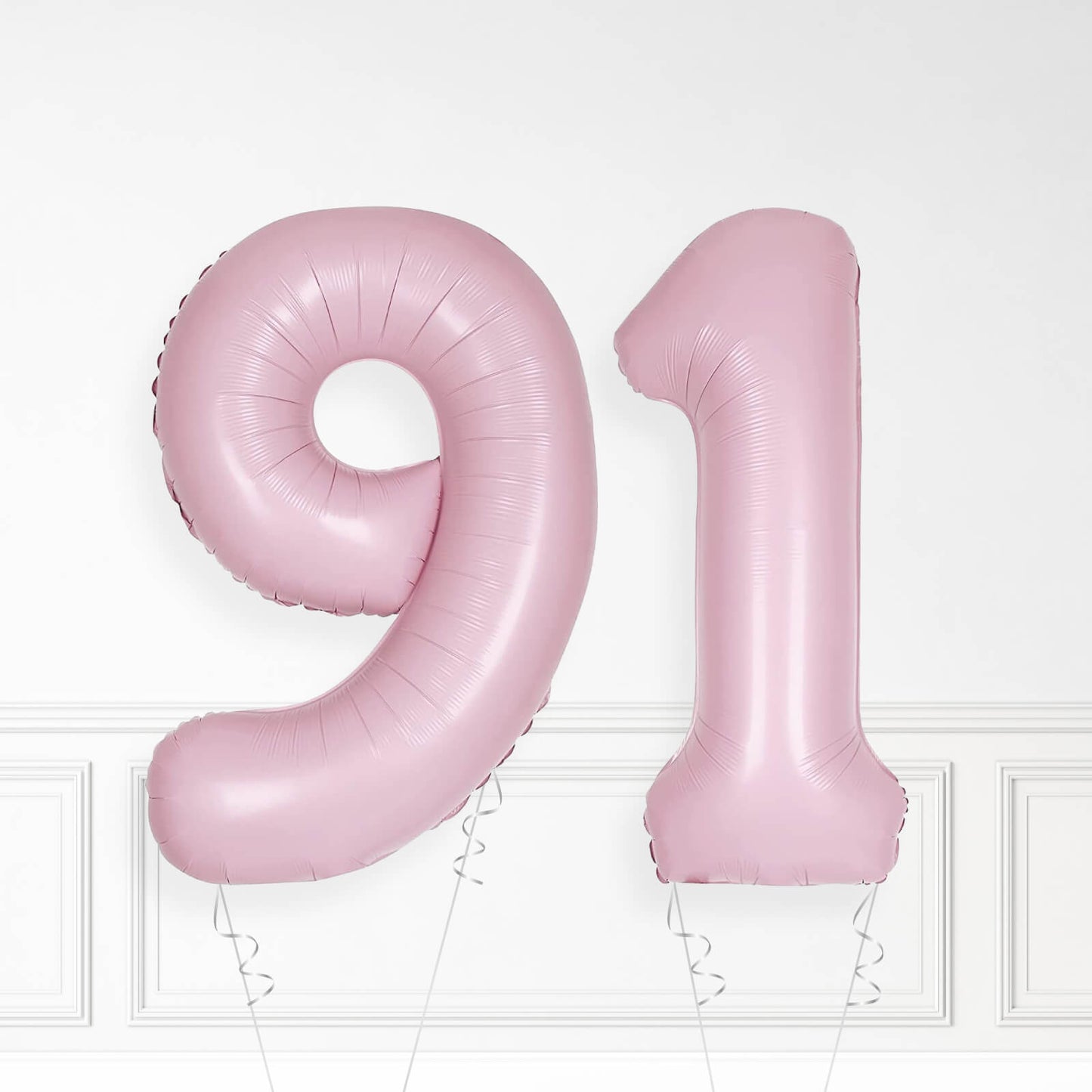 Inflated Baby Pink Foil Number Balloon