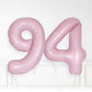 Inflated Baby Pink Foil Number Balloon