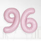 Inflated Baby Pink Foil Number Balloon