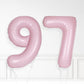 Inflated Baby Pink Foil Number Balloon