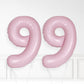 Inflated Baby Pink Foil Number Balloon