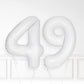 Inflated Matte White Foil Number Balloon