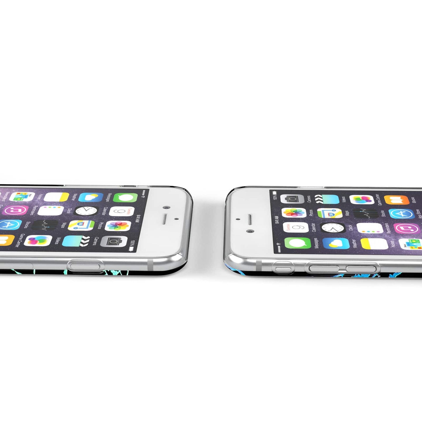 Holographische Adern Marmor Schwarz Apple iPhone Hülle