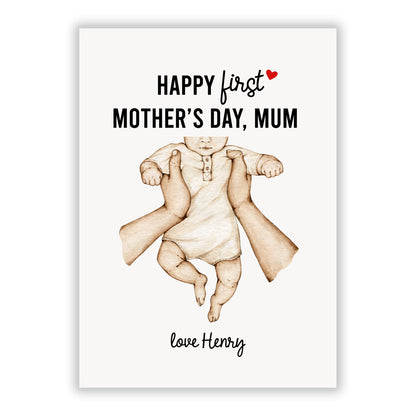 1st Mothers Day Baby A5 Flat Greetings Card