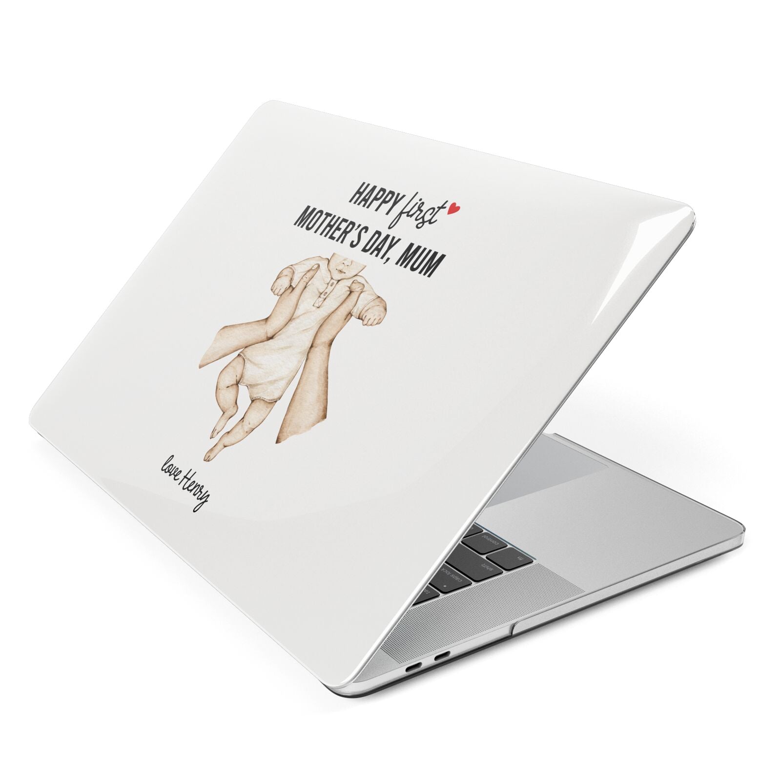 1st Mothers Day Baby Apple MacBook Case Side View