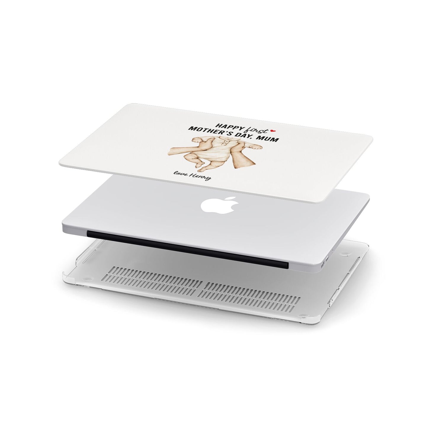 1st Mothers Day Baby Apple MacBook Case in Detail