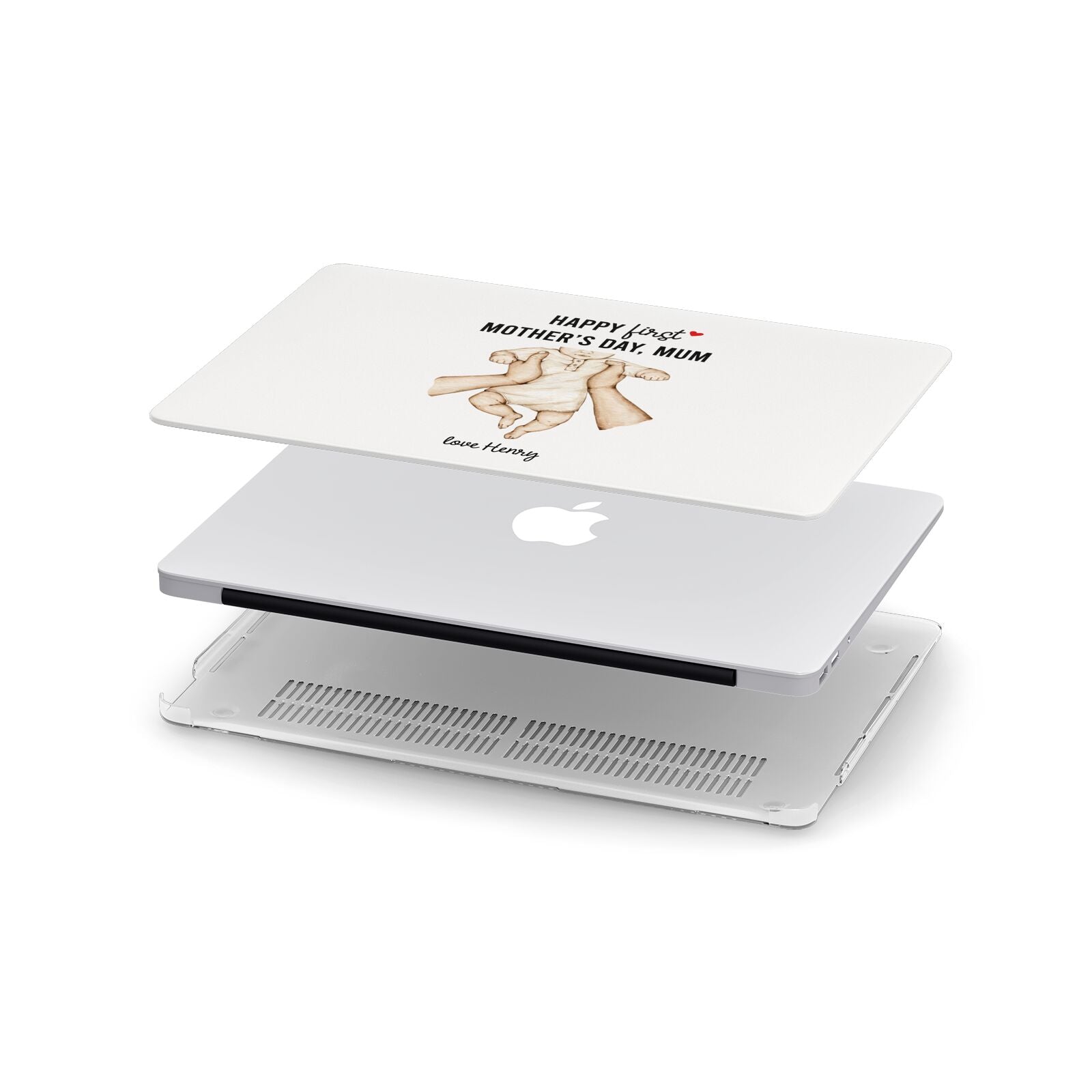 1st Mothers Day Baby Apple MacBook Case in Detail