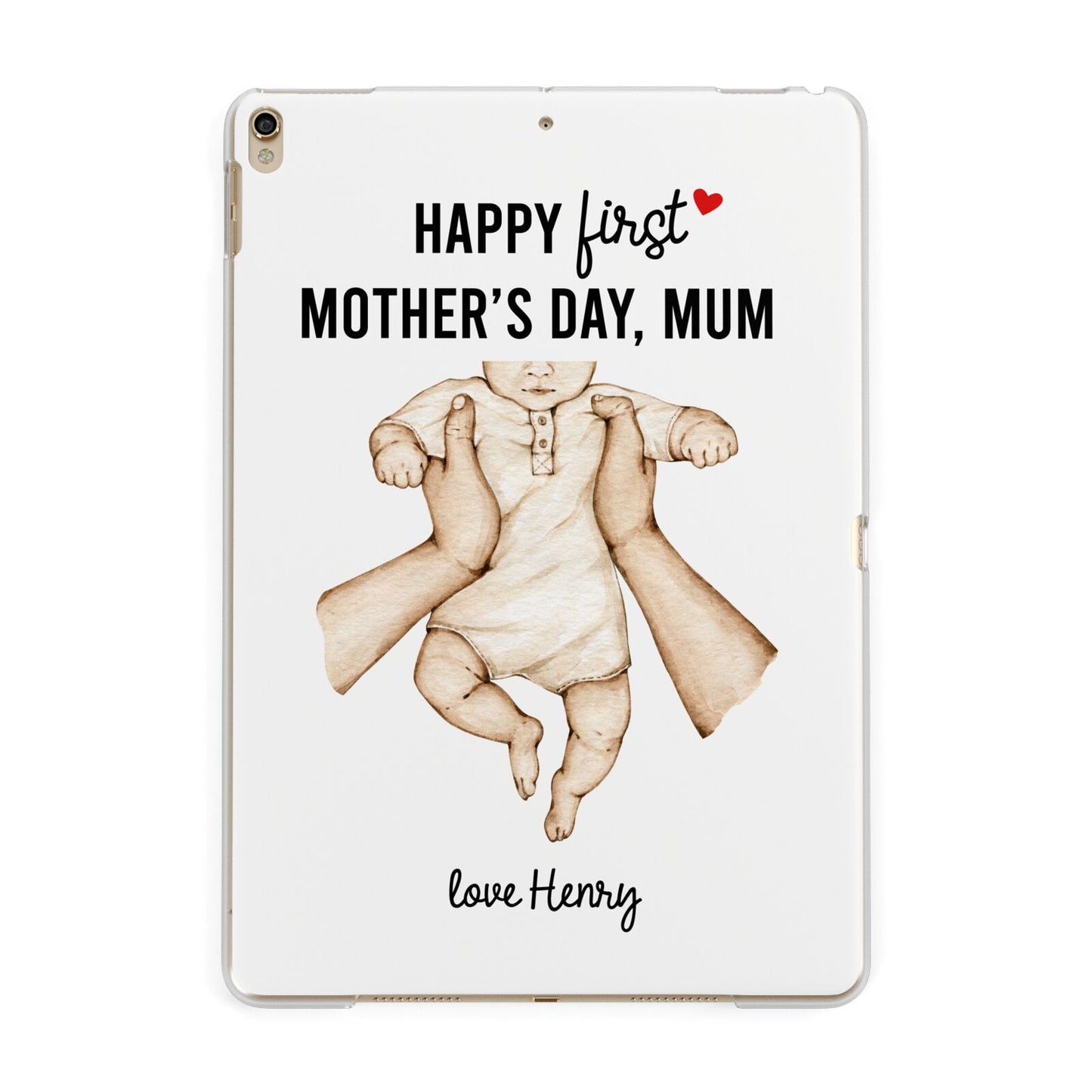 1st Mothers Day Baby Apple iPad Gold Case