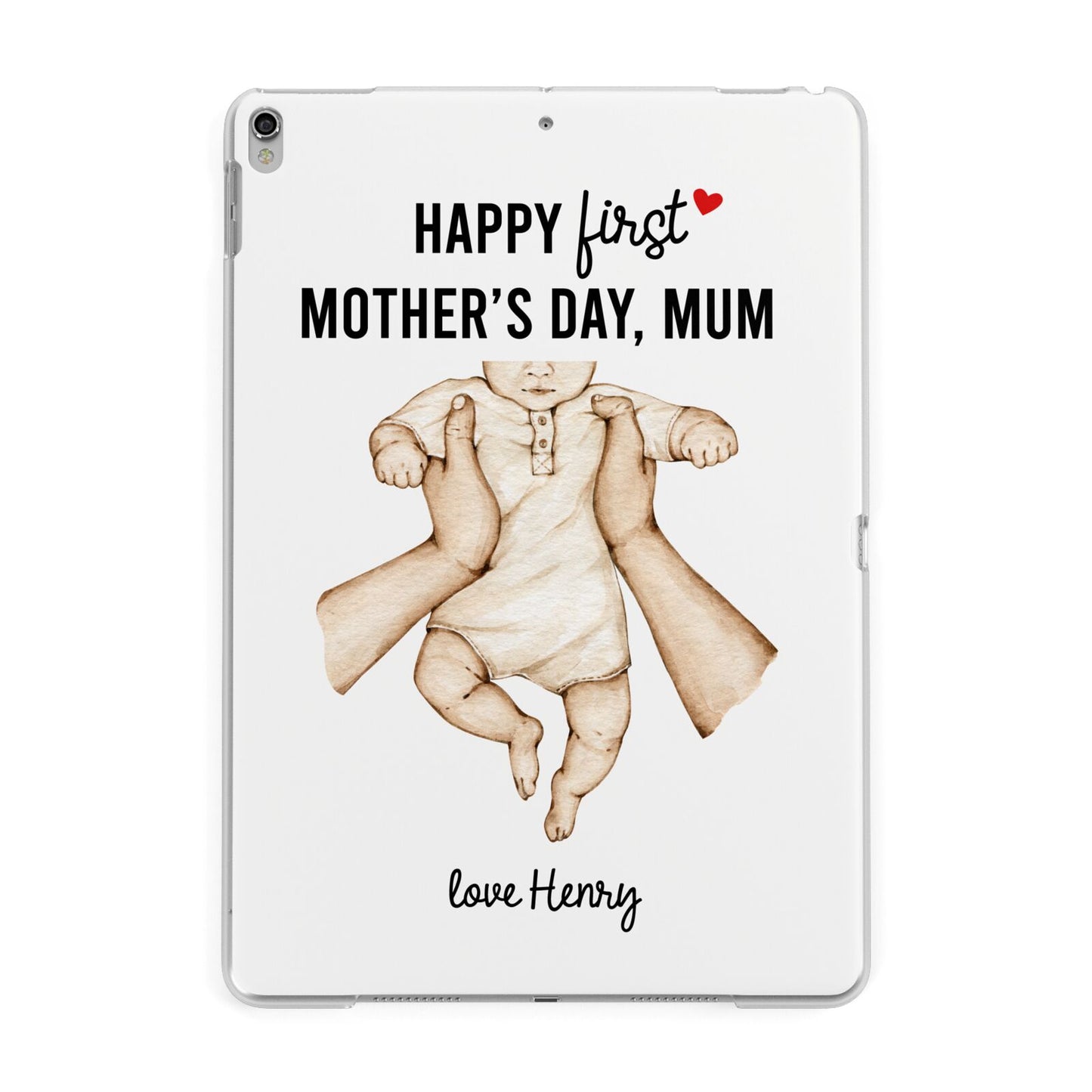 1st Mothers Day Baby Apple iPad Silver Case