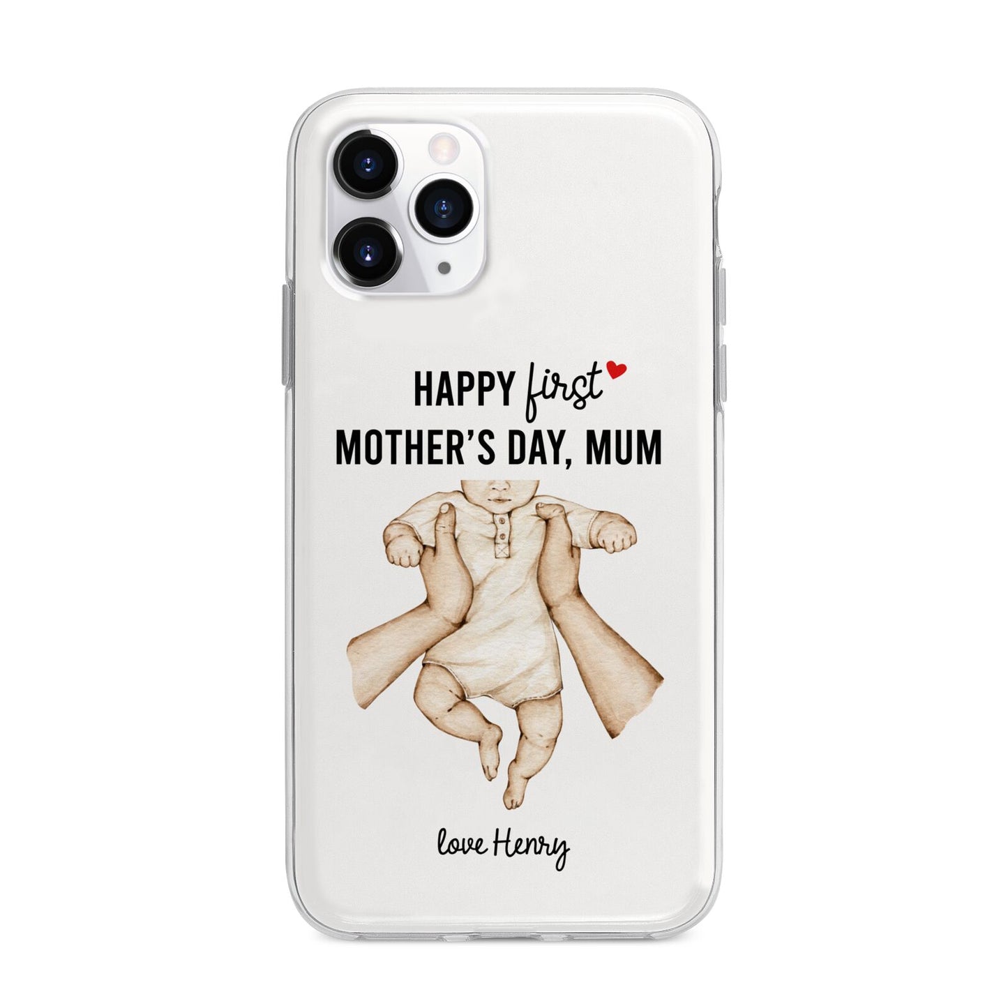 1st Mothers Day Baby Apple iPhone 11 Pro Max in Silver with Bumper Case