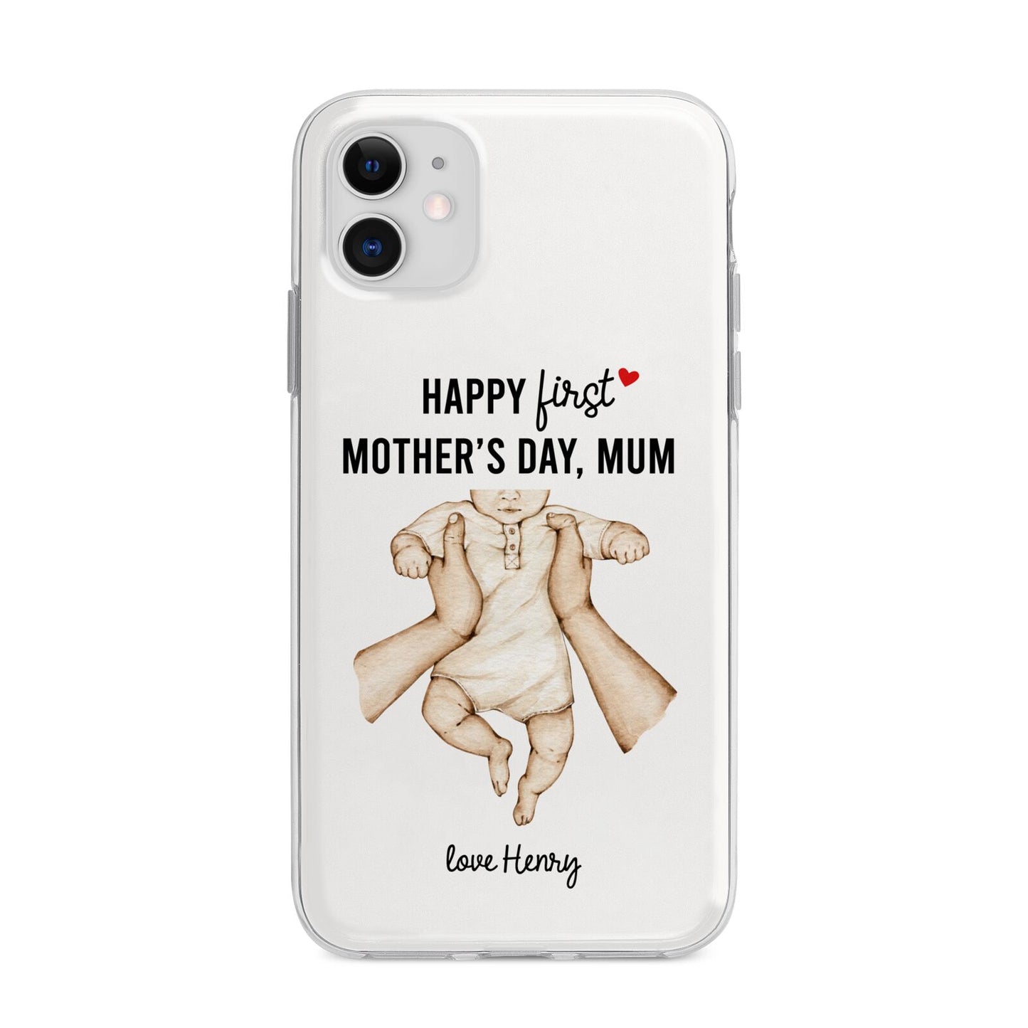 1st Mothers Day Baby Apple iPhone 11 in White with Bumper Case