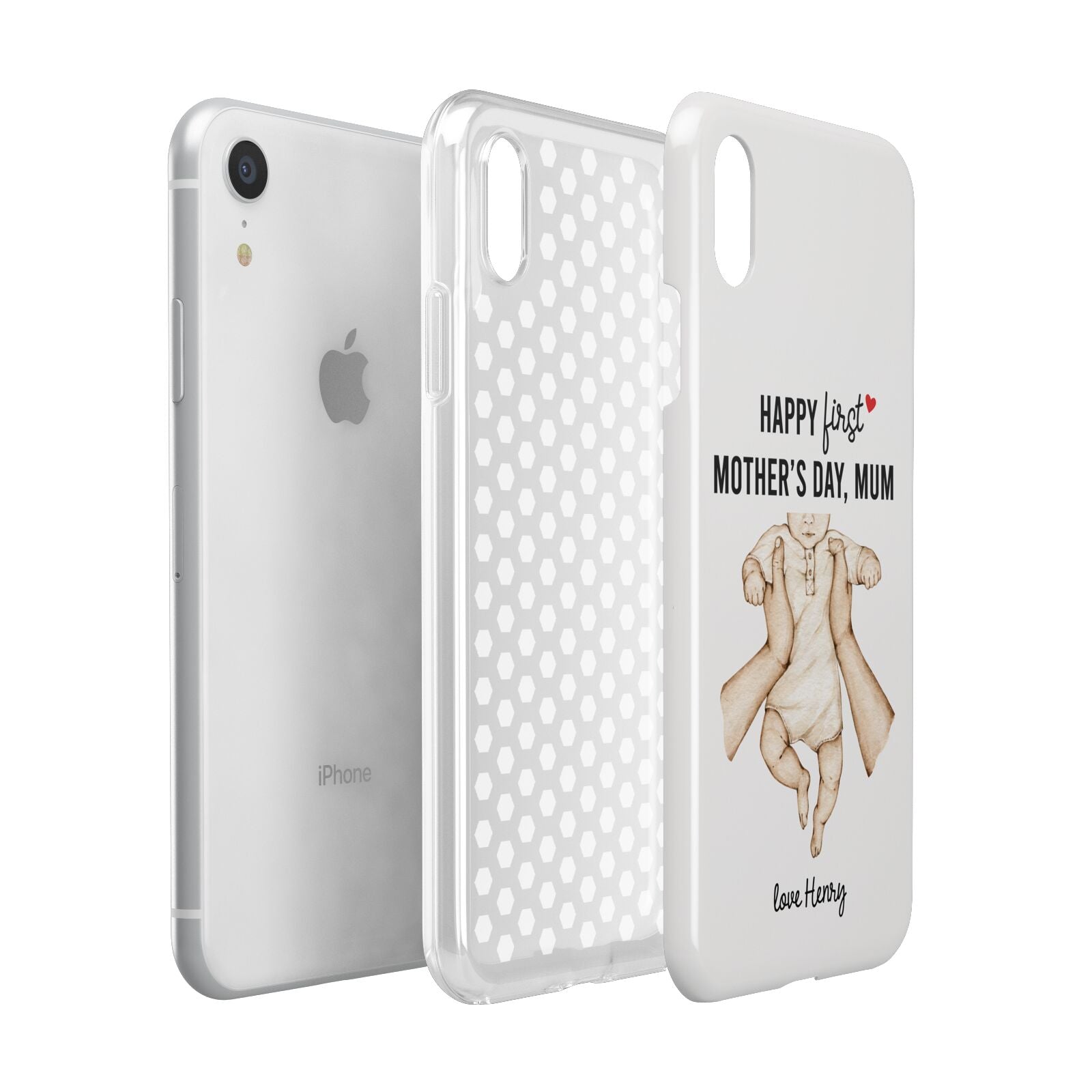 1st Mothers Day Baby Apple iPhone XR White 3D Tough Case Expanded view