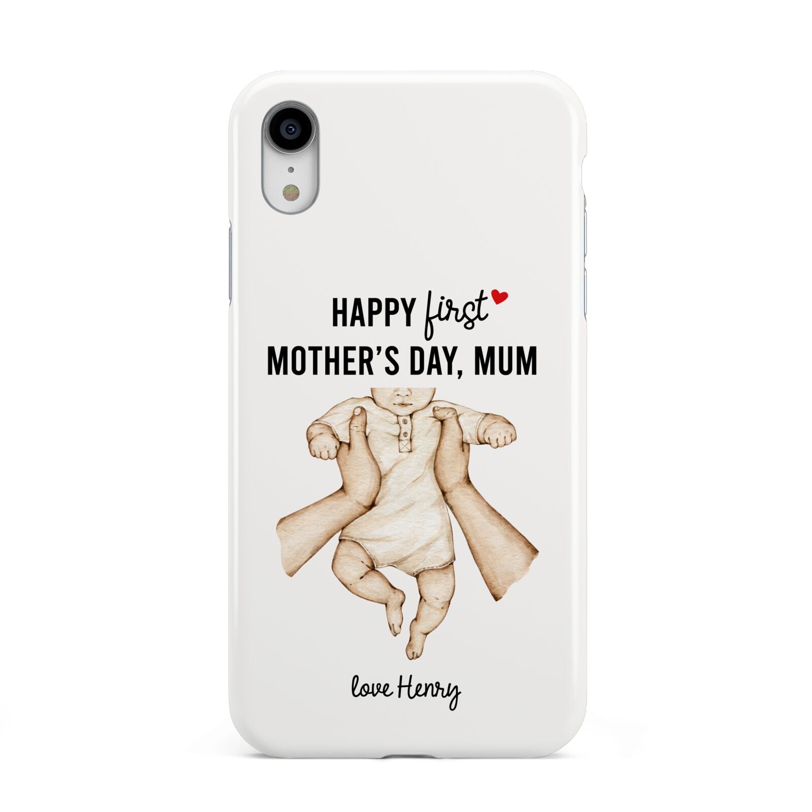 1st Mothers Day Baby Apple iPhone XR White 3D Tough Case